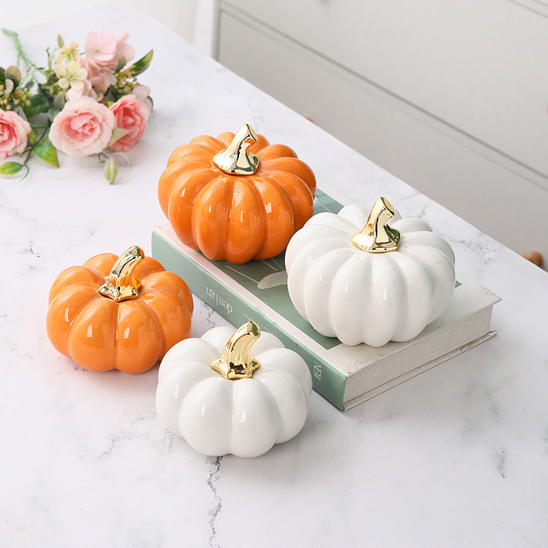 Art And Craft Vegetable - Ceramic Funny Vegetable Pumpkin Halloween Ornament