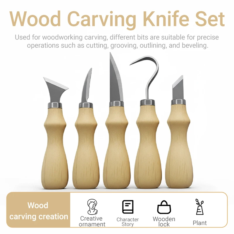 5Pcs Wood Carving Tools Set,Cu - огляд і ціна Craft Art Set