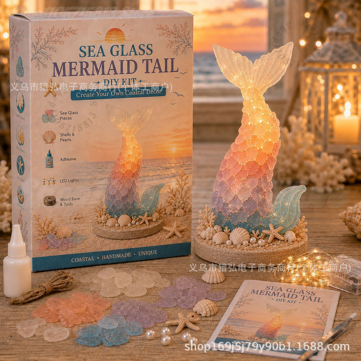 DIY Sea Glass Mermaid Tail Lig - огляд і ціна Art Craft For Adults
