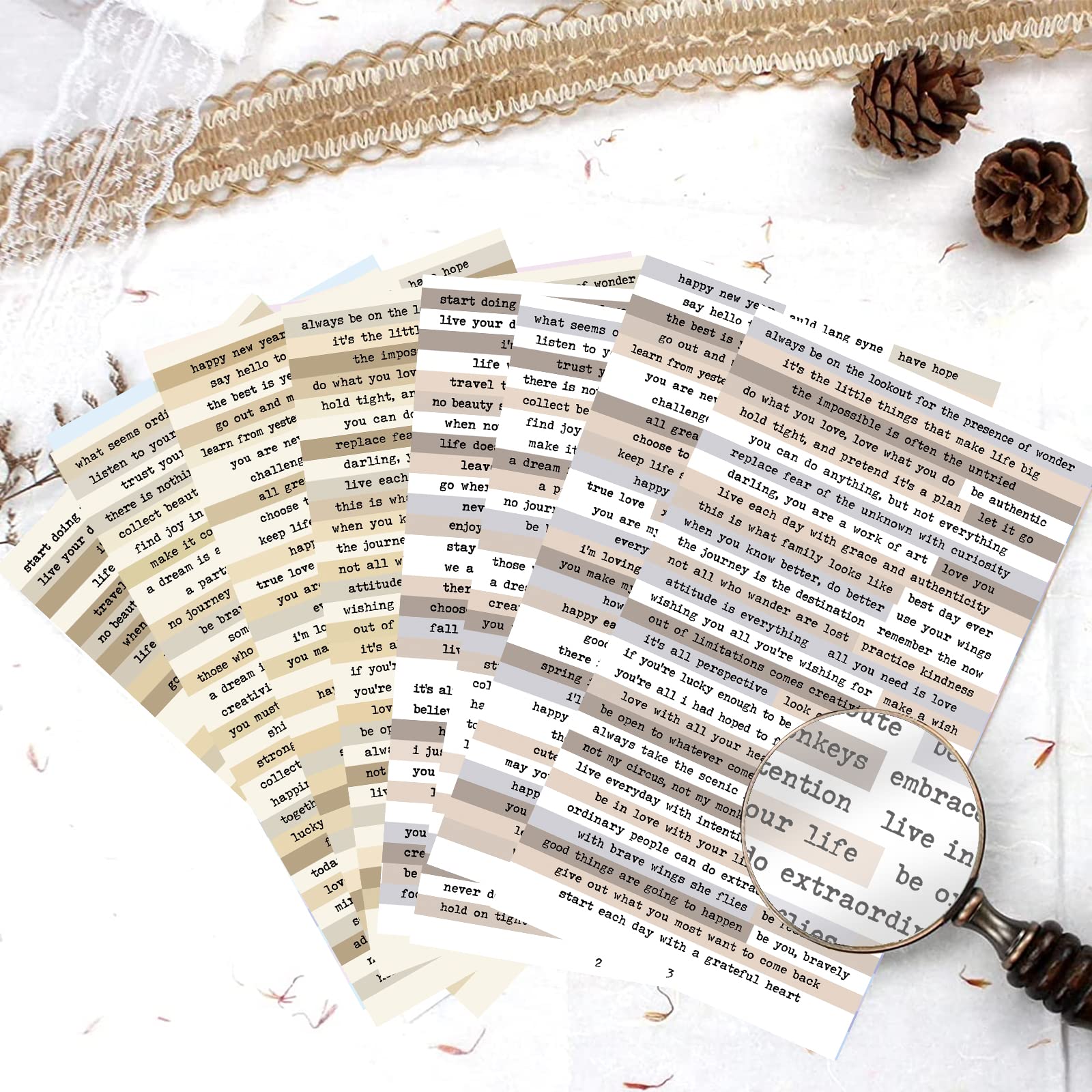 8pcs Brown Notes Quote Sticker - огляд і ціна Art Craft Quotes