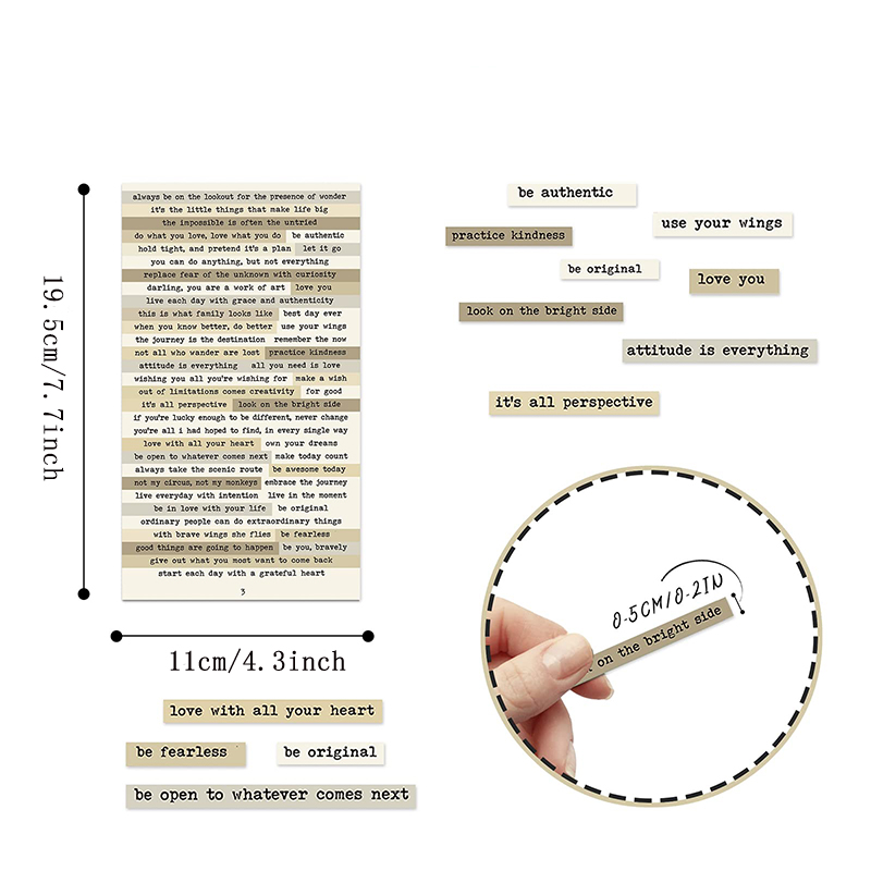 8pcs Brown Notes Quote Sticker - огляд і ціна Art Craft Quotes