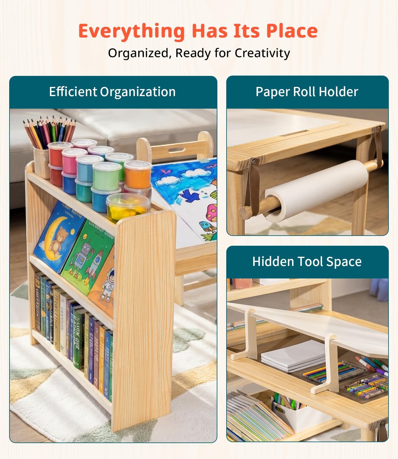 Kids Wooden Art Table 2 Chair  - огляд і ціна Art Craft For Toddlers