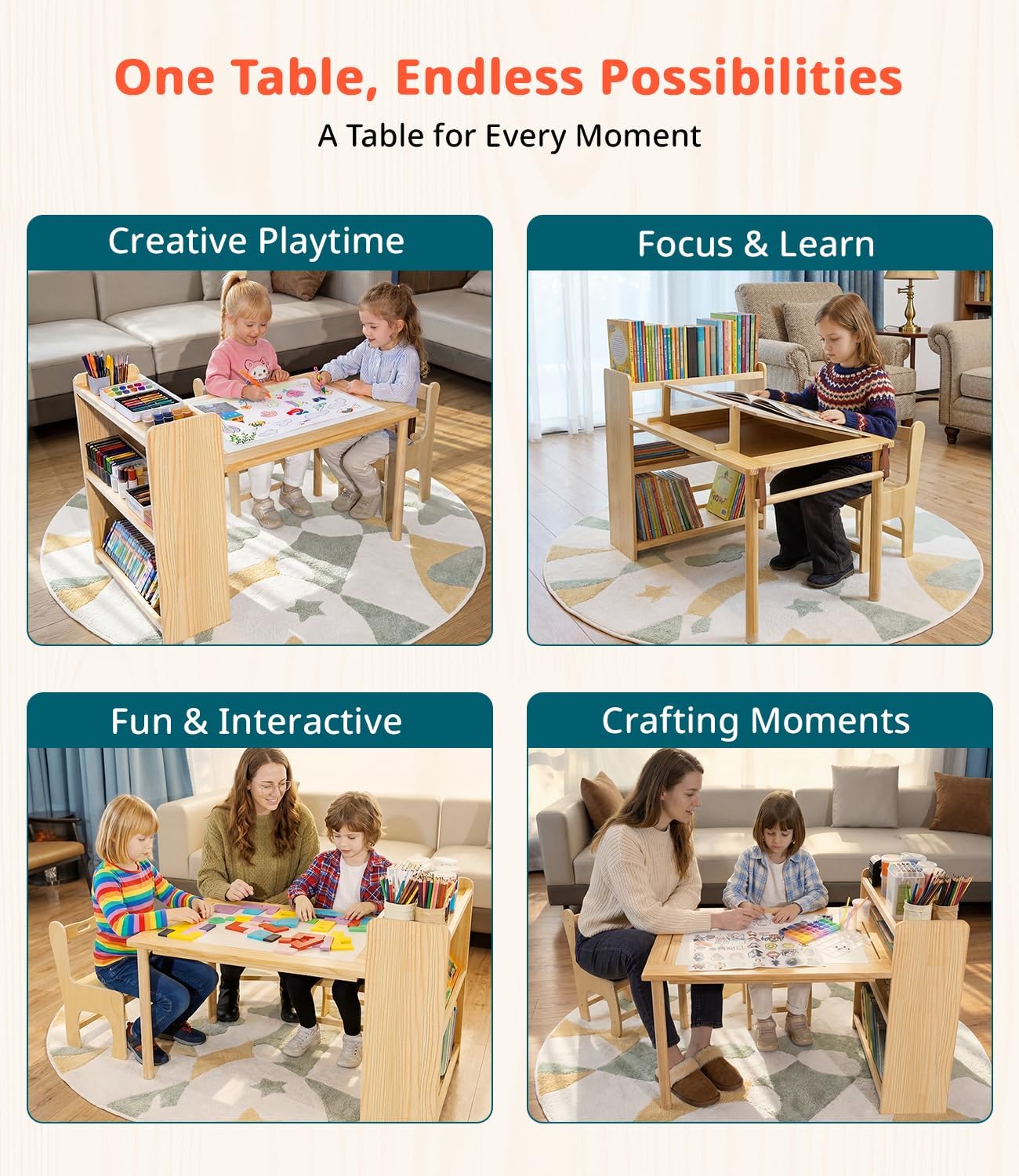 Kids Wooden Art Table 2 Chair  - огляд і ціна Art Craft For Toddlers