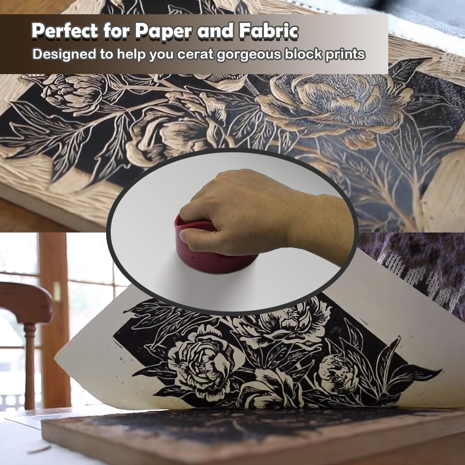 1 Pieces Block Printing Baren  - огляд і ціна Lino Printing Block
