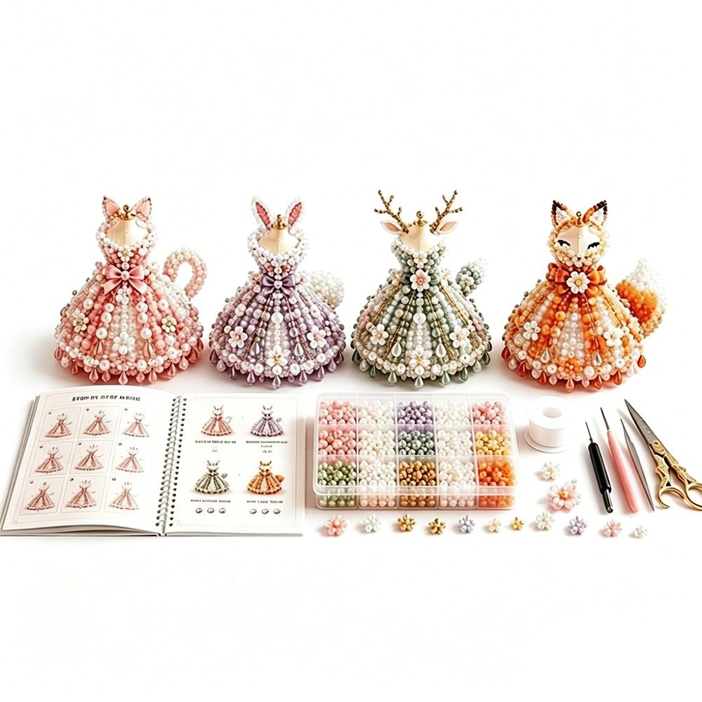 Tiny Beads 3D Beaded Dress Kit - огляд і ціна Art Craft Rainbow