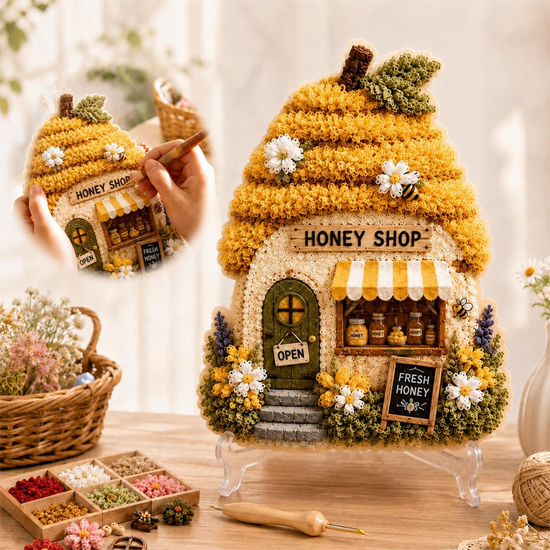 3D Mushroom House Poke Art DIY - огляд і ціна Craft Art Set