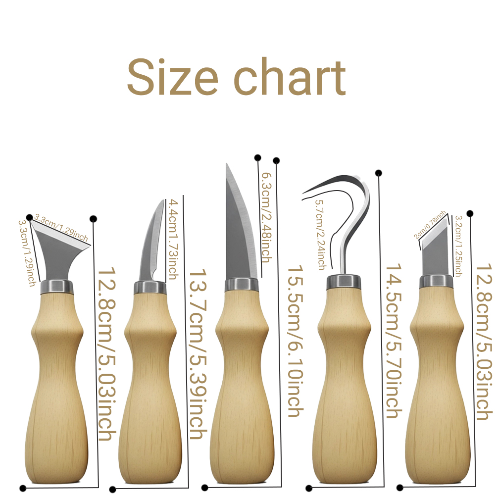5PC Wood Carving Tools Set Nat - огляд і ціна Craft Art Set