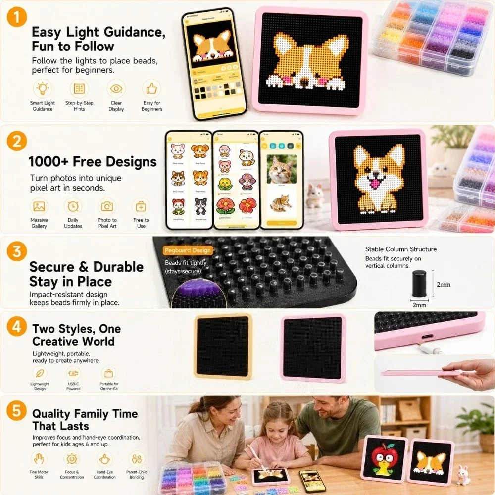 LED Smart Fuse Bead Pegboard,  - огляд і ціна Craft Art Set
