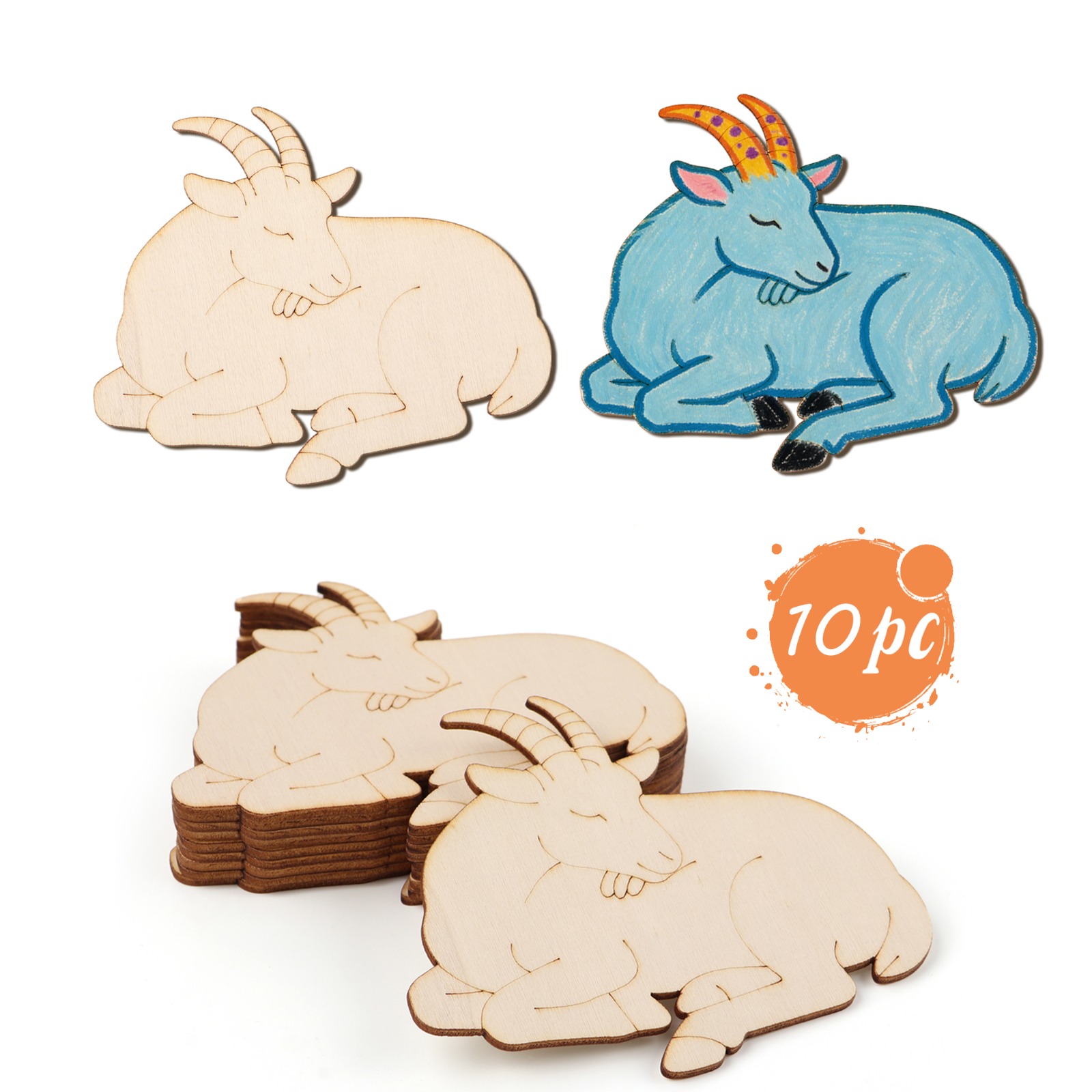 10pcs/set Unfinished Wood Shee - огляд і ціна Craft Art Set